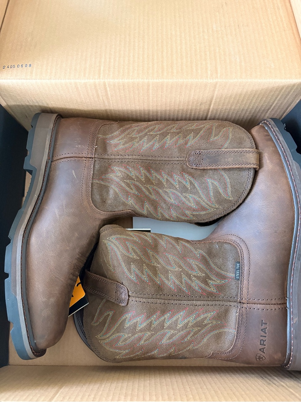 Ariat Steel Toe Groundbreaker Brown Boot size  11 men work boots